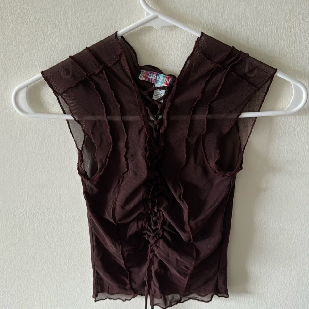 Urban outfitters brown sheer top